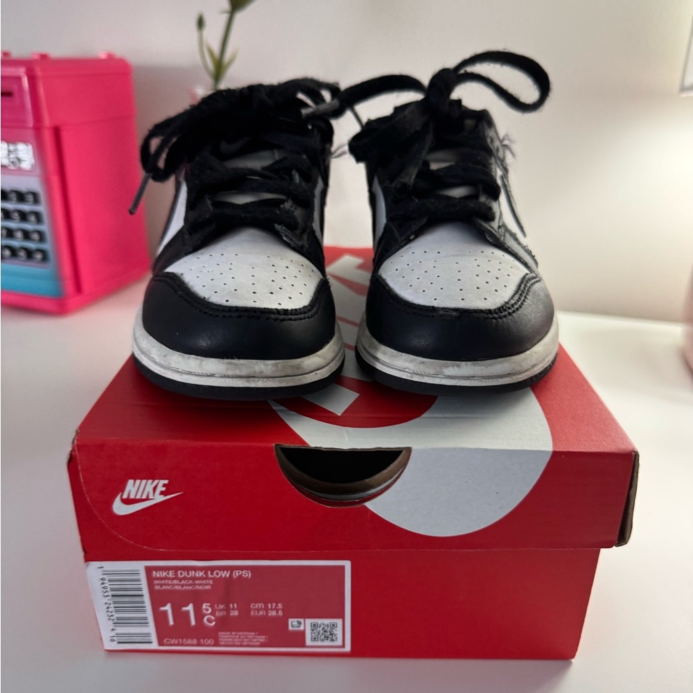 Nike Kids Dunk Low Black White Sneakers